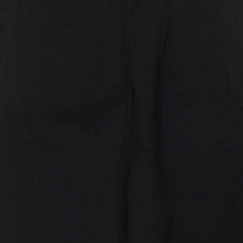 New Fashion Womens Black Viscose Trousers Size 26 L26 in Regular - Zip Detail Elasticated Waist