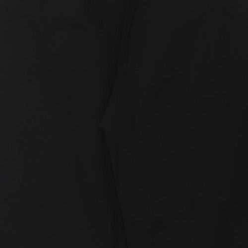 New Fashion Womens Black Viscose Trousers Size 26 L26 in Regular - Zip Detail Elasticated Waist