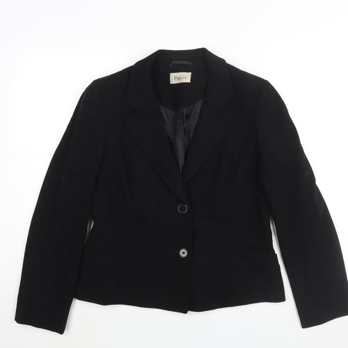 Precis Womens Black Polyester Jacket Suit Jacket Size 12 - Pleat Detail