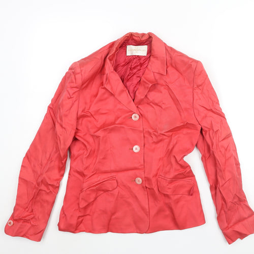 Country Casuals Womens Red Viscose Jacket Blazer Size 10