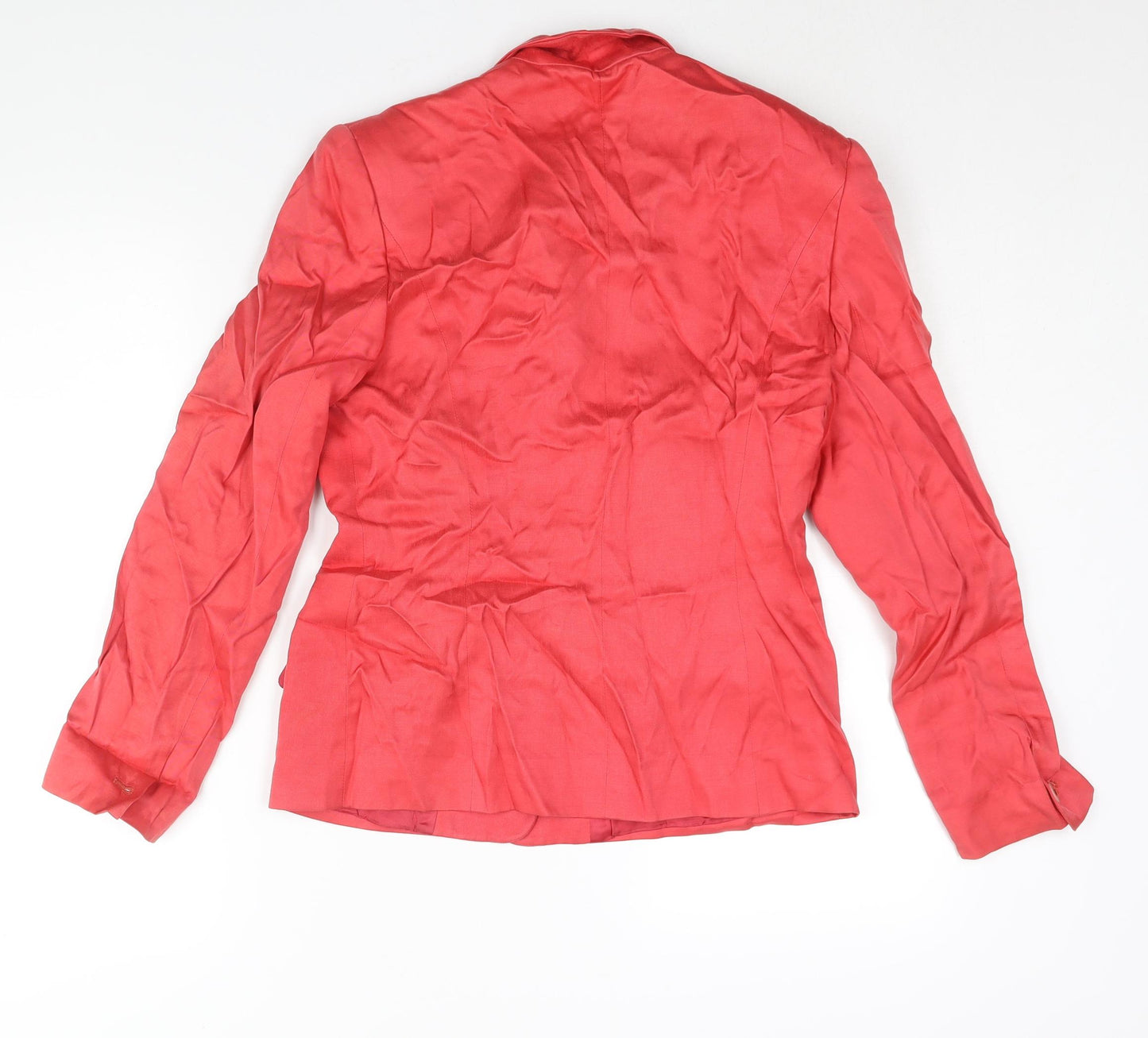 Country Casuals Womens Red Viscose Jacket Blazer Size 10