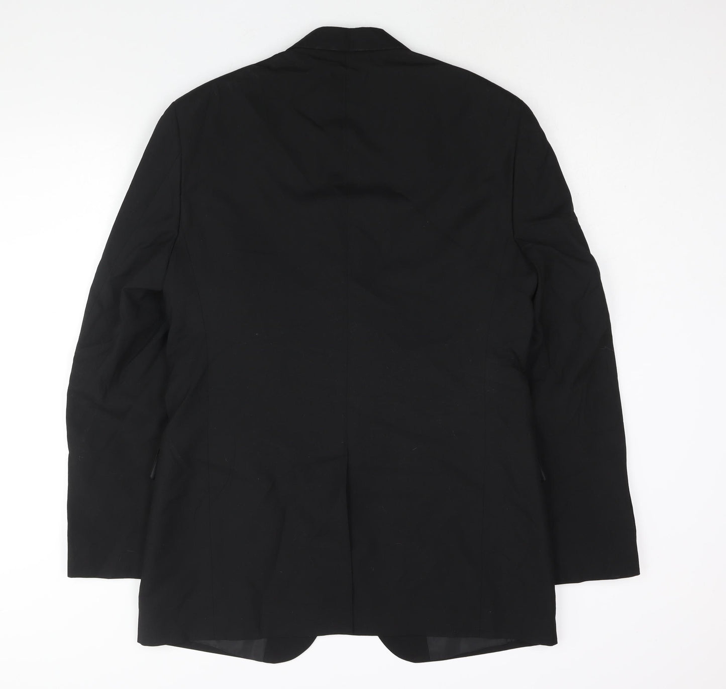 Marks and Spencer Mens Black Polyester Tuxedo Suit Jacket Size 40 Regular - Satin Lapel
