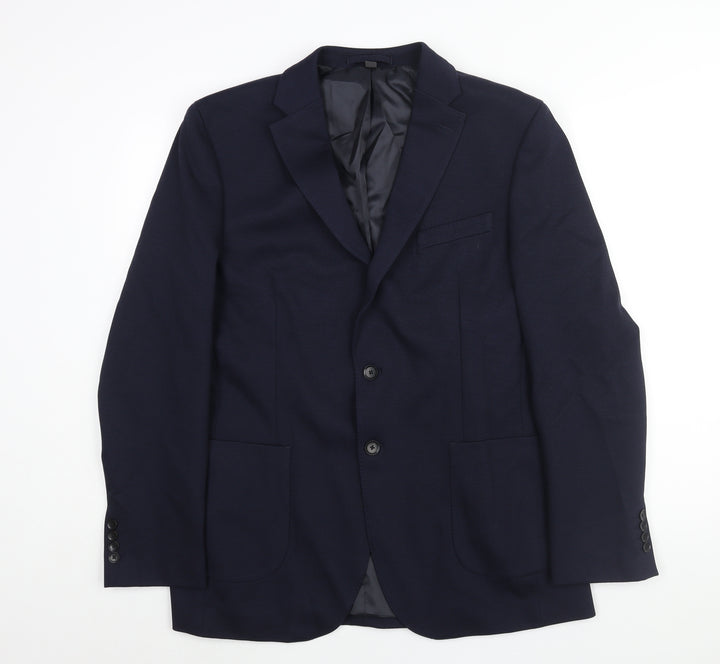 Marks and Spencer Mens Blue Polyester Jacket Suit Jacket Size 42 Regular