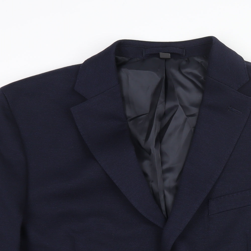 Marks and Spencer Mens Blue Polyester Jacket Suit Jacket Size 42 Regular