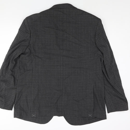 Marks and Spencer Mens Grey Check Polyester Jacket Suit Jacket Size 46 Regular - Unlined