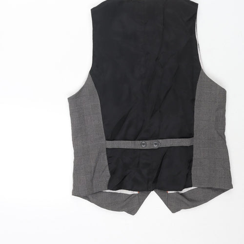 H&M Womens Green Check Polyester Jacket Suit Waistcoat Size 14