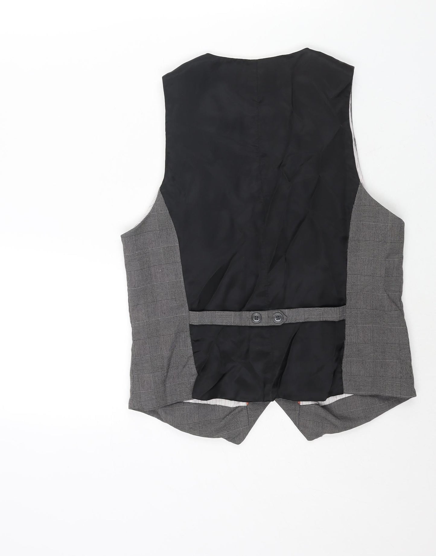 H&M Womens Green Check Polyester Jacket Suit Waistcoat Size 14