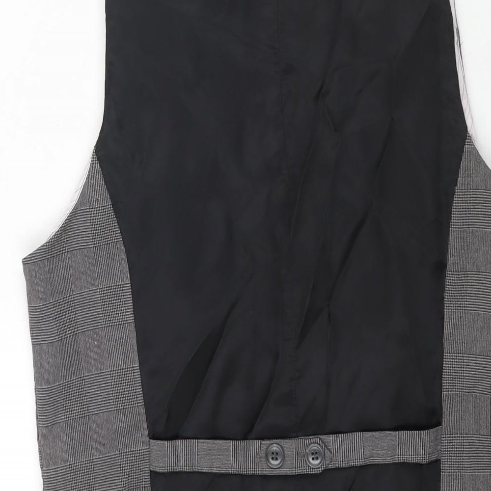 H&M Womens Green Check Polyester Jacket Suit Waistcoat Size 14