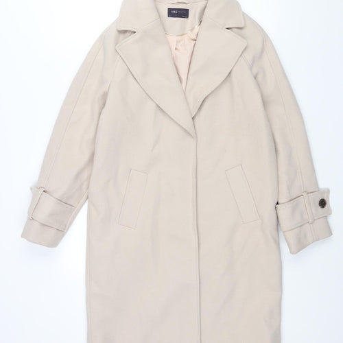 Marks and Spencer Womens Ivory Overcoat Coat Size XS Snap