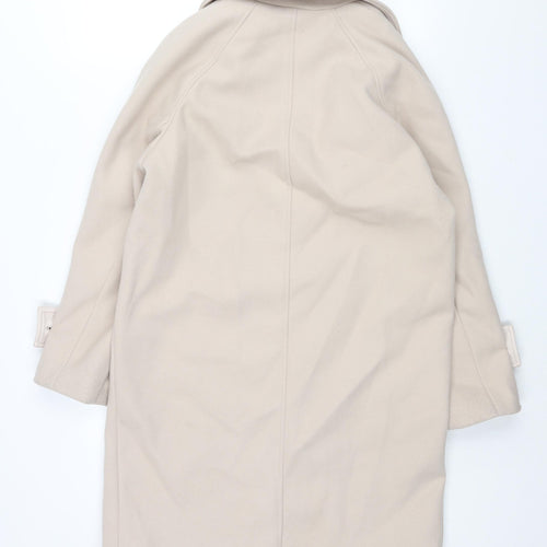 Marks and Spencer Womens Ivory Overcoat Coat Size XS Snap