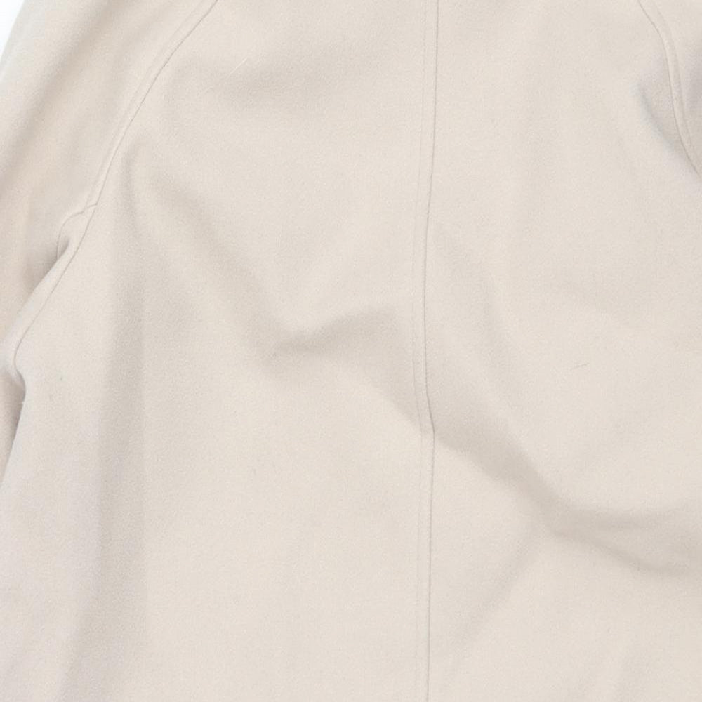 Marks and Spencer Womens Ivory Overcoat Coat Size XS Snap