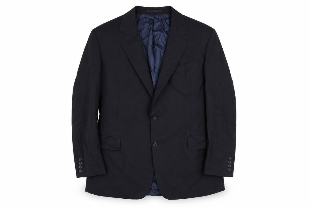 Front view of Odermark men’s blue polyester jacket suit jacket, size 44, regular