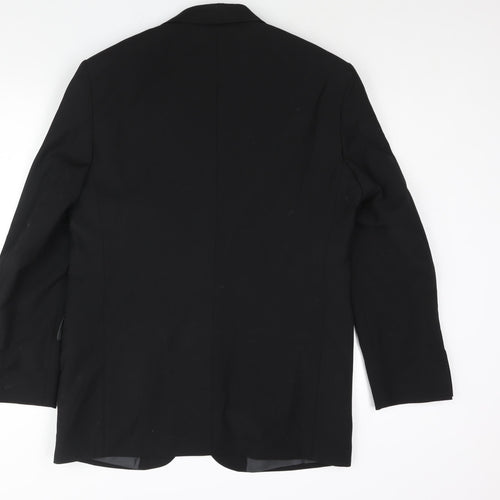 Marks and Spencer Mens Black Polyester Tuxedo Suit Jacket Size 40 Regular - Satin Lapel