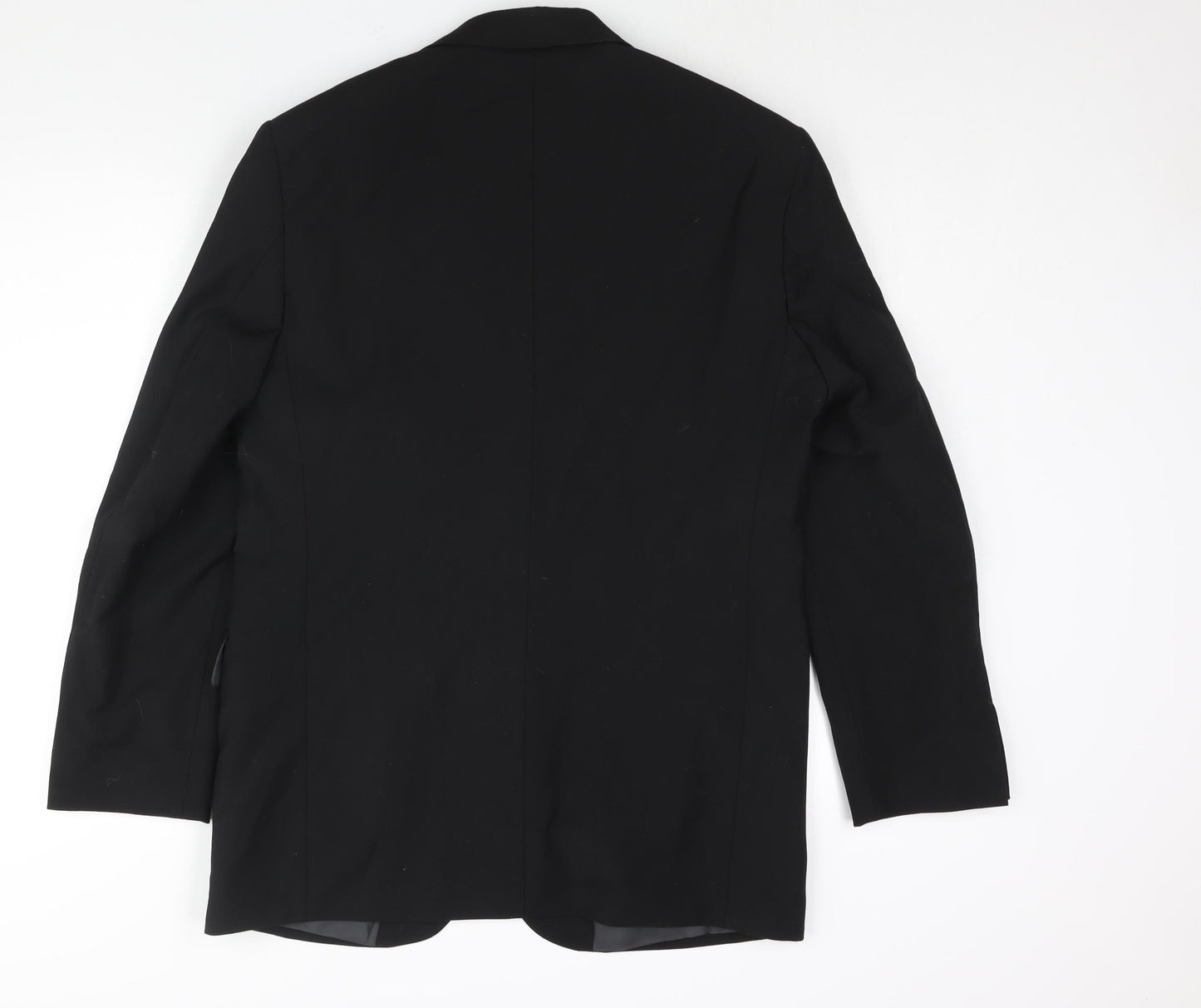 Marks and Spencer Mens Black Polyester Tuxedo Suit Jacket Size 40 Regular - Satin Lapel