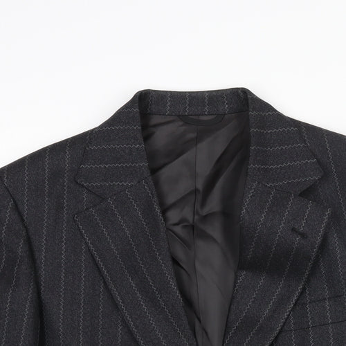 Rackhams Mens Black Striped Wool Jacket Suit Jacket Size 38 Regular