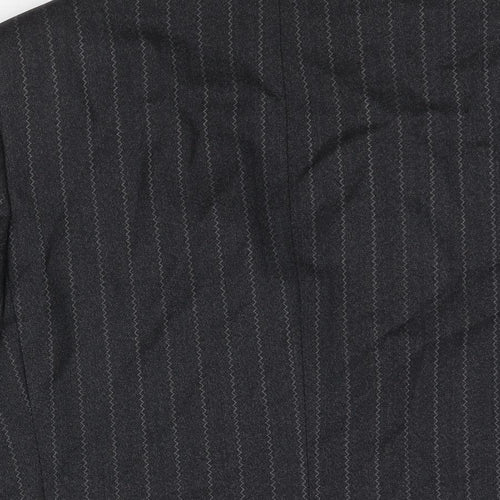 Rackhams Mens Black Striped Wool Jacket Suit Jacket Size 38 Regular