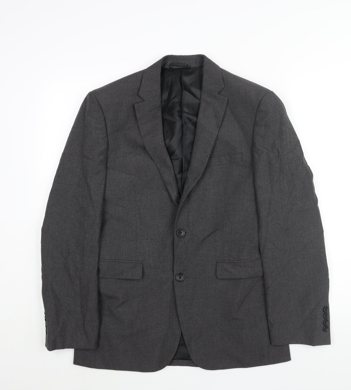 Burton Mens Grey Polyester Jacket Suit Jacket Size 36 Regular