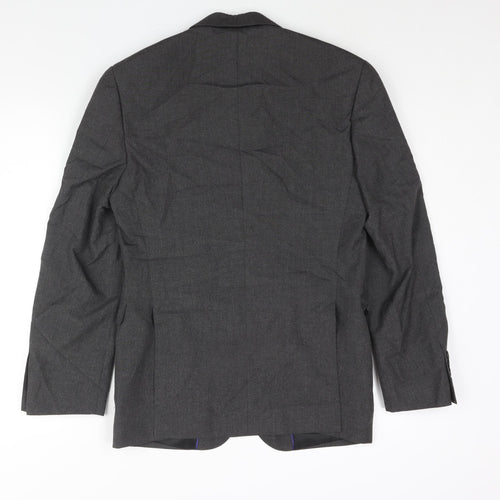 Burton Mens Grey Polyester Jacket Suit Jacket Size 36 Regular