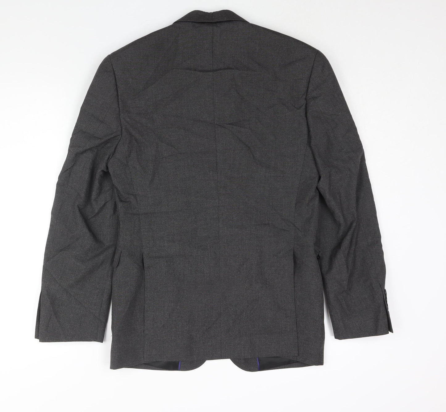 Burton Mens Grey Polyester Jacket Suit Jacket Size 36 Regular