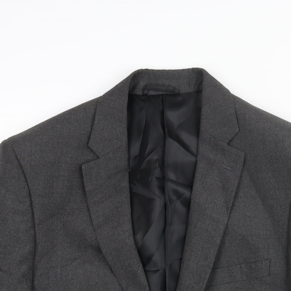 Burton Mens Grey Polyester Jacket Suit Jacket Size 36 Regular