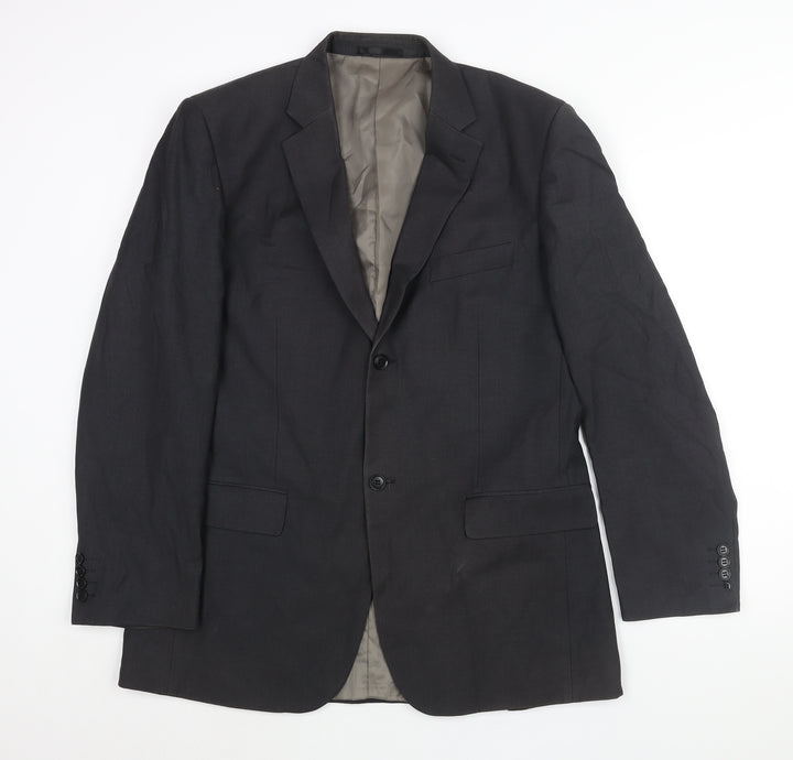Linea Mens Black Polyester Jacket Suit Jacket Size 42 Regular