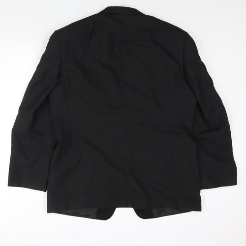 St Michael Mens Black Polyester Tuxedo Suit Jacket Size 44 Regular - Satin Lapel