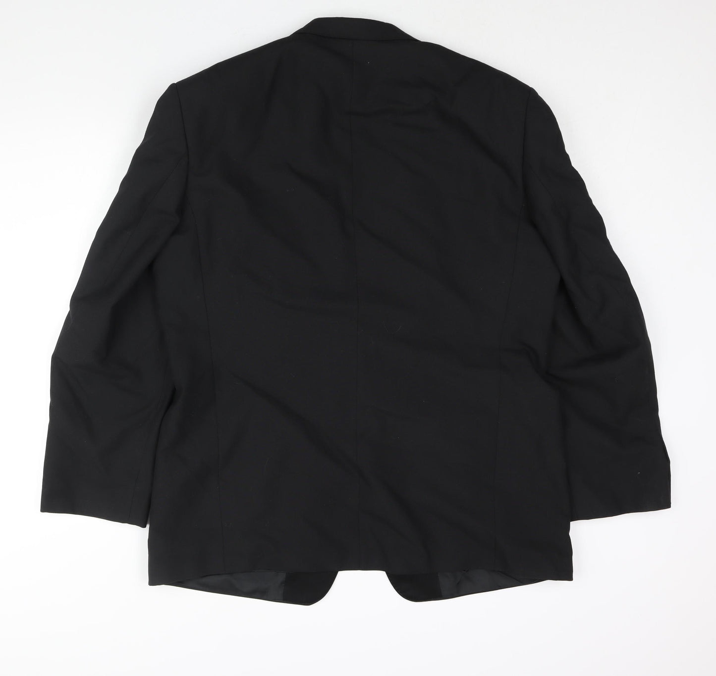 St Michael Mens Black Polyester Tuxedo Suit Jacket Size 44 Regular - Satin Lapel