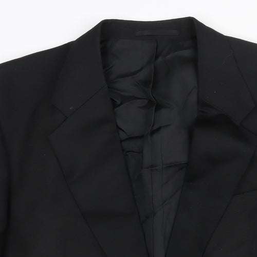 St Michael Mens Black Polyester Tuxedo Suit Jacket Size 44 Regular - Satin Lapel