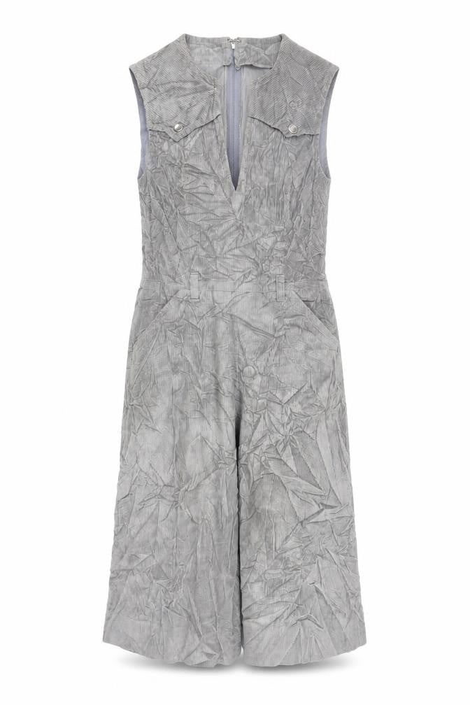 Paul Seperates Womens Grey Cotton Fit & Flare Size 10 V-Neck Zip