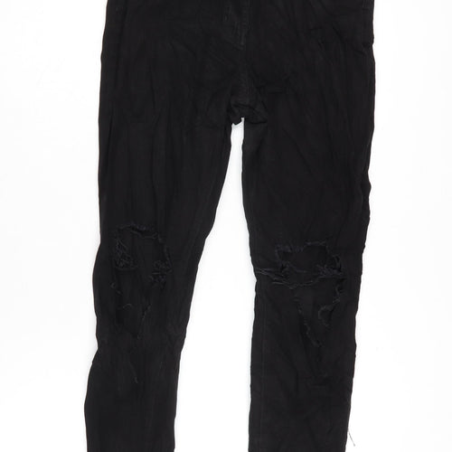 Parisian Womens Black Cotton Tapered Jeans Size 8 L27 in Regular Zip