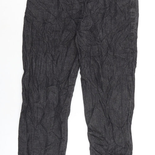 Amber Womens Grey Herringbone Cotton Straight Jeans Size 10 L24.5 in Regular