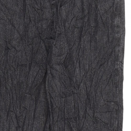 Amber Womens Grey Herringbone Cotton Straight Jeans Size 10 L24.5 in Regular