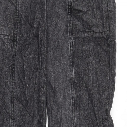 Amber Womens Grey Herringbone Cotton Straight Jeans Size 10 L24.5 in Regular