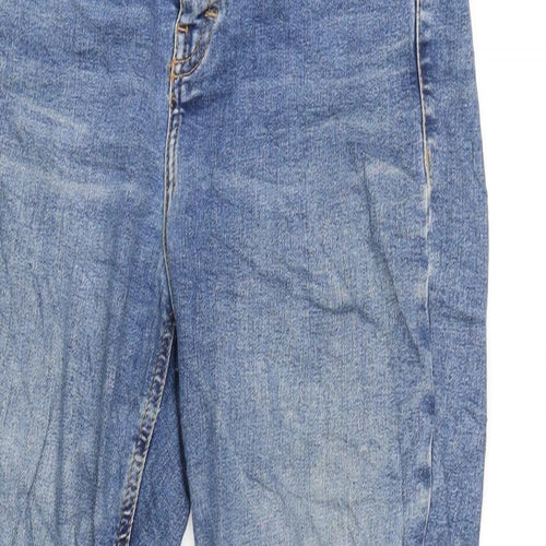 Topshop Womens Blue Cotton Blend Tapered Jeans Size 28 in L30 in Regular Zip