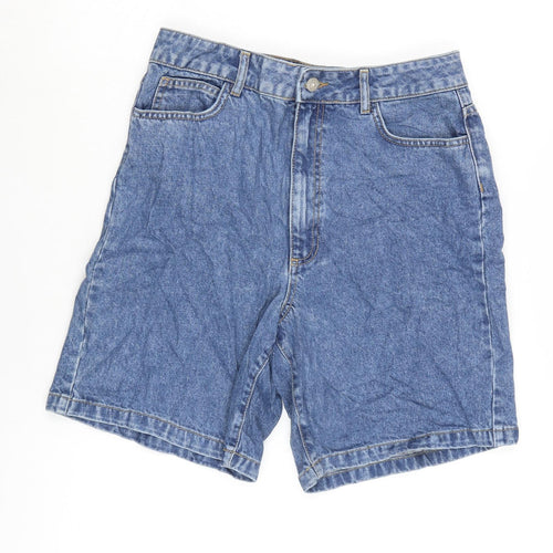 RR Womens Blue Cotton Bermuda Shorts Size 10 Regular Zip
