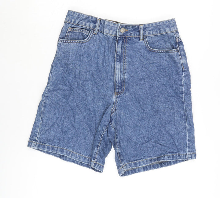 RR Womens Blue Cotton Bermuda Shorts Size 10 Regular Zip