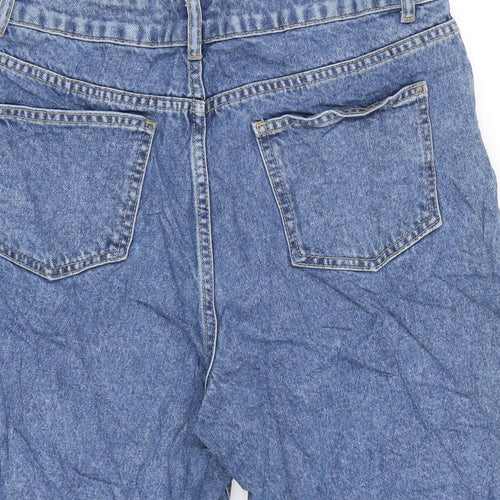 RR Womens Blue Cotton Bermuda Shorts Size 10 Regular Zip