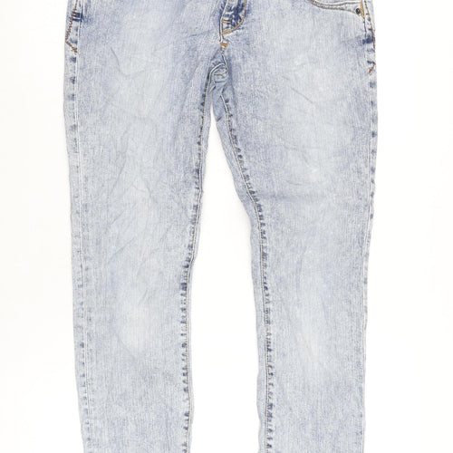 Lee Womens Blue Cotton Blend Straight Jeans Size 30 in L30 in Regular Tie