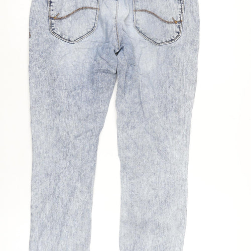 Lee Womens Blue Cotton Blend Straight Jeans Size 30 in L30 in Regular Tie