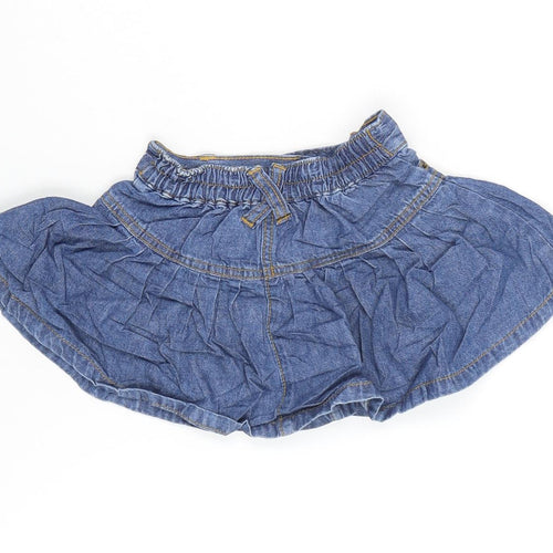 George Girls Blue Cotton Flare Skirt Size 18-24 Months Snap