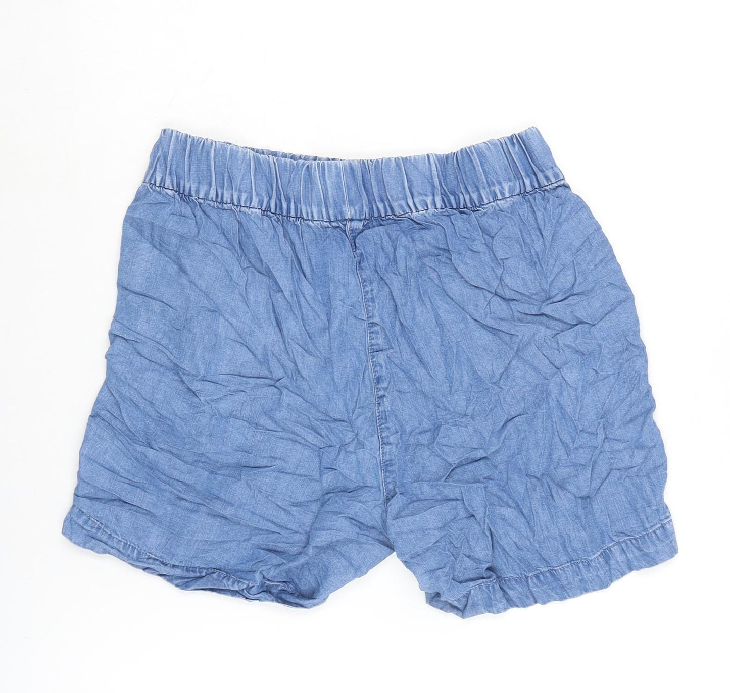 TU Womens Blue Cotton Basic Shorts Size 12 Regular