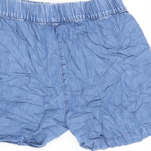 TU Womens Blue Cotton Basic Shorts Size 12 Regular