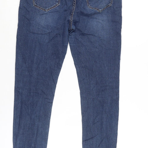 New Look Womens Blue Cotton Blend Skinny Jeans Size 12 L24.5 in Regular Zip