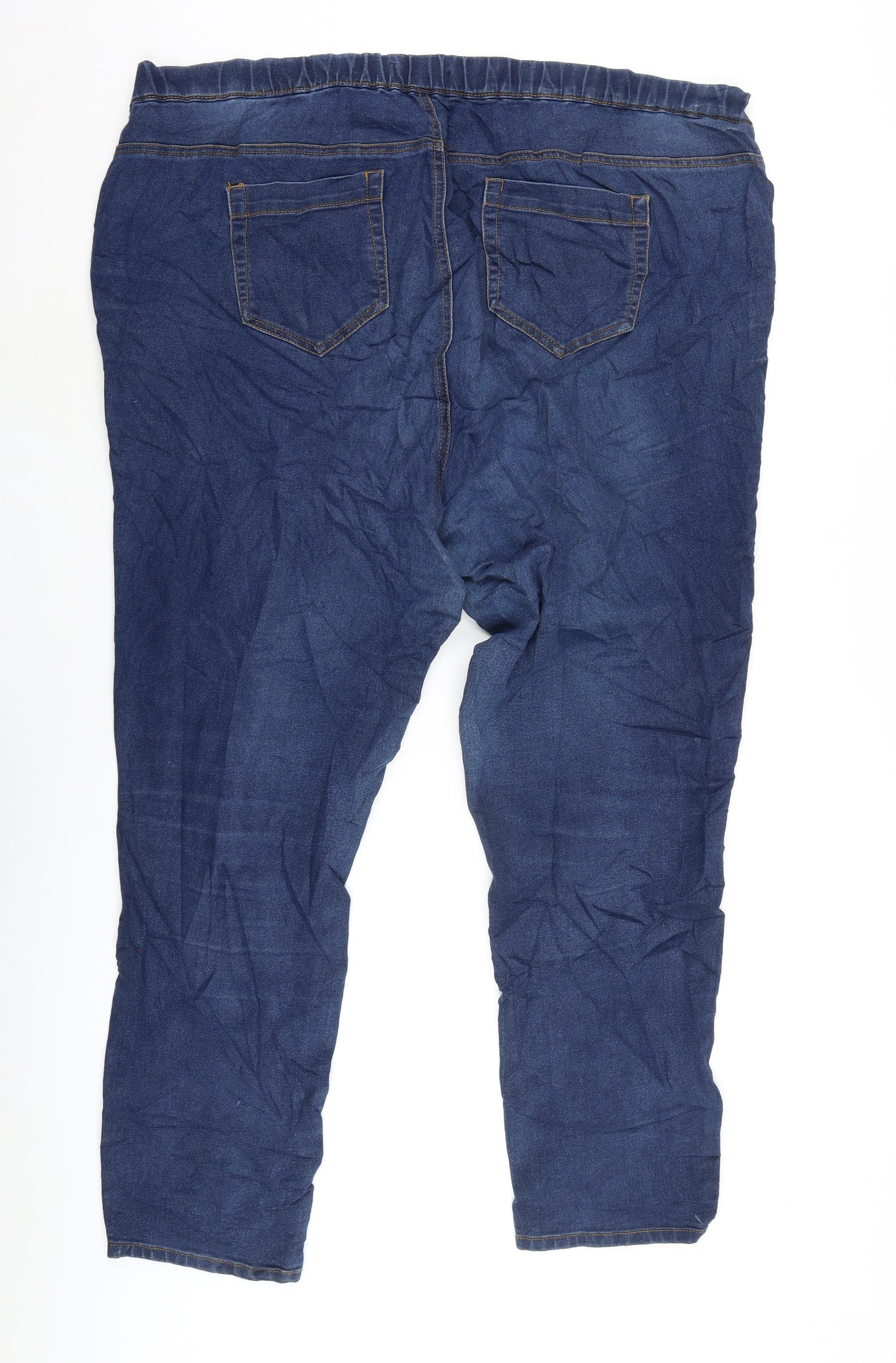 Evans Womens Blue Cotton Blend Jegging Jeans Size 22 L29 in Regular
