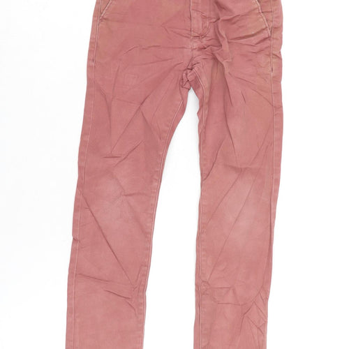 NEXT Girls Pink Cotton Straight Jeans Size 5 Years L21 in Regular Zip
