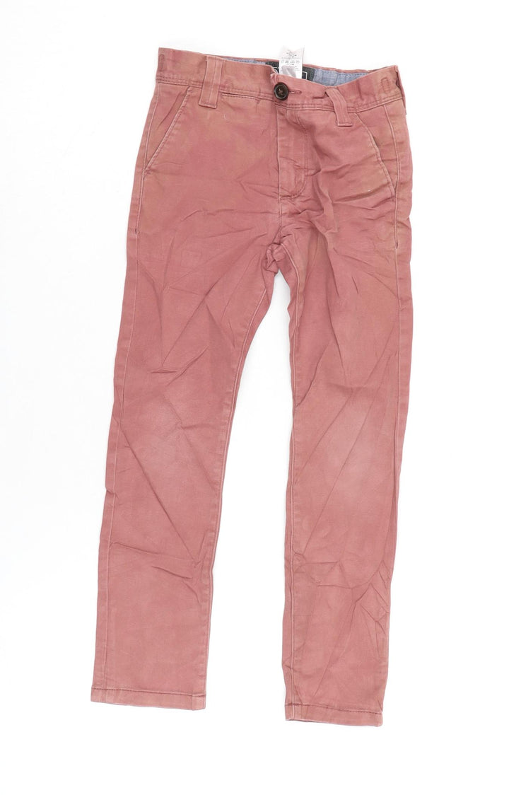 NEXT Girls Pink Cotton Straight Jeans Size 5 Years L21 in Regular Zip
