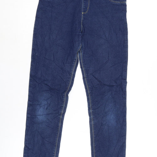 Denim & Co. Girls Blue Ikat Cotton Jegging Jeans Size 12-13 Years L27.5 in Regular