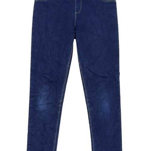 Denim & Co. Girls Blue Ikat Cotton Jegging Jeans Size 12-13 Years L27.5 in Regular