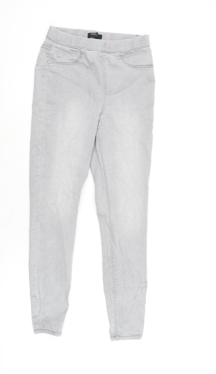 Papaya Womens Grey Cotton Blend Jegging Jeans Size 6 L25 in Regular