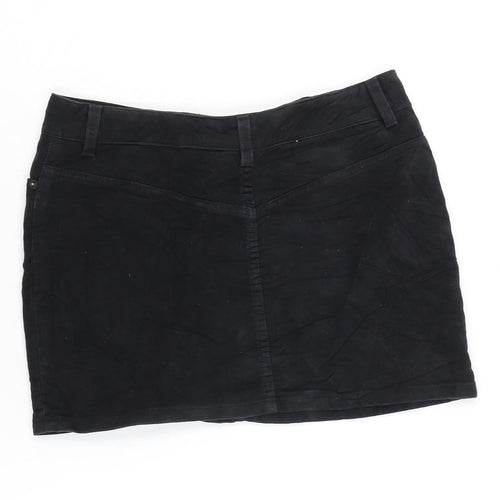 Pringle Womens Black Cotton Mini Skirt Size 10 Zip